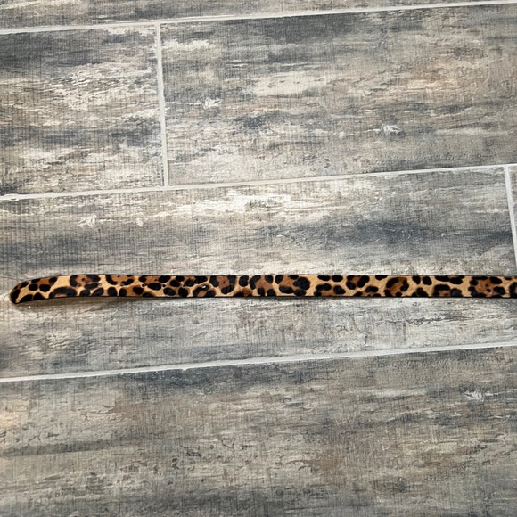 J Crew Leopard Print Calf Hair Genuine Leather Belt Gold Buckle Women L3620 - Picture 8 of 8